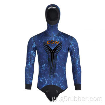 Lycra δύο τεμαχίων καμουφλάζ καταδύσεων Wetsuit 3.0mm